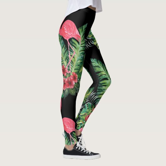 Flamingo-Aquarell Leggings (Rechts)