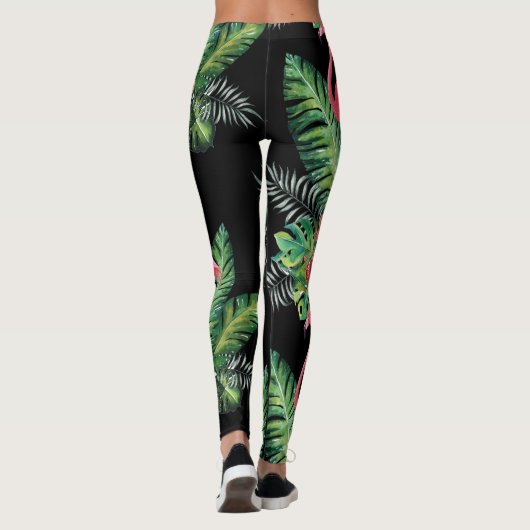 Flamingo-Aquarell Leggings (Rückseite)