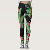 Flamingo-Aquarell Leggings (Vorderseite)