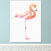 Flamingo-Aquarell Leinwanddruck (Insitu (Holzboden))