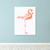 Flamingo-Aquarell Leinwanddruck (Insitu (Holzboden))