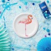 Flamingo-Aquarell Pappteller (Party)