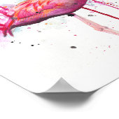 Flamingo-Aquarell Poster (Ecke)