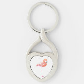 Flamingo-Aquarell Schlüsselanhänger (Vorderseite)