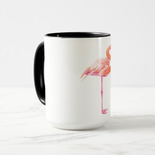 Flamingo-Aquarell Tasse (Vorderseite Links)