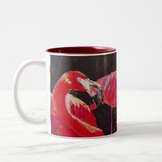 Flamingo-Aquarell Zweifarbige Tasse