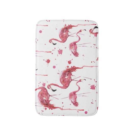 Flamingo Aquarellmuster, lebendiges Design. Badematte (Vorderseite Vertikal)