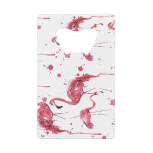 Flamingo Aquarellmuster, lebendiges Design. Geldbeutel Flaschenöffner