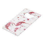 Flamingo Aquarellmuster, lebendiges Design. Geldbeutel Flaschenöffner (Rückseite Schrägansicht)