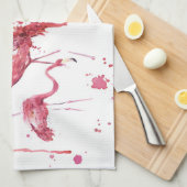 Flamingo-Aquarellmuster, lebendiges Design. Geschirrtuch (Viertel Falte)