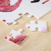 Flamingo Aquarellmuster, lebendiges Design. Puzzle (Seite)