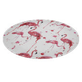 Flamingo Aquarellmuster, lebendiges Design. Schneidebrett (Ecke)