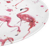 Flamingo Aquarellmuster, lebendiges Design. Schneidebrett (Ecke)