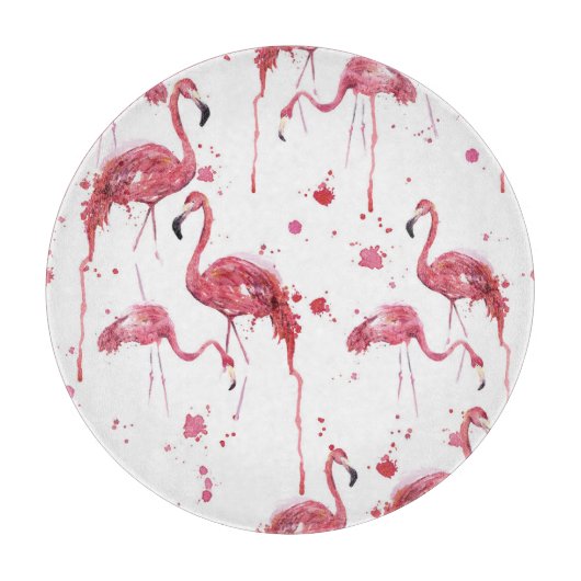 Flamingo Aquarellmuster, lebendiges Design. Schneidebrett (Vorderseite)