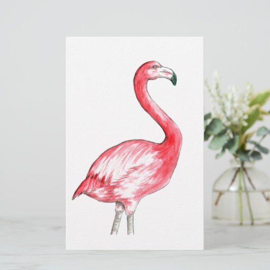 Flamingo Art Briefpapier (Stehend Vorderseite)
