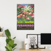 Flamingo Art Print Tropical Pink Room Poster (Heimbüro)