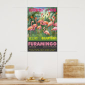 Flamingo Art Print Tropical Pink Room Poster (Küche)