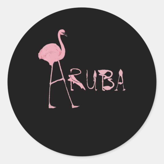 Flamingo Aruba Runder Aufkleber (Vorderseite)