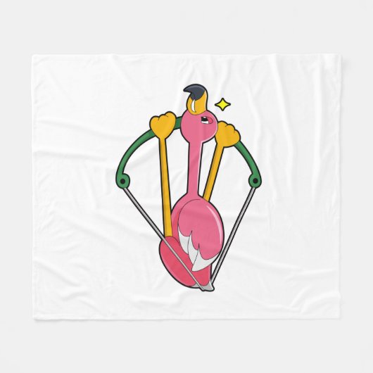 Flamingo as Arrow mit Bow Fleecedecke (Vorderseite (Horizontal))