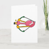 Flamingo as Arrow mit Bow Karte (Vorderseite)