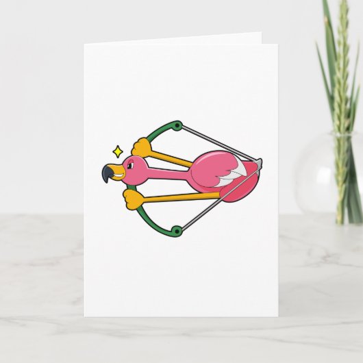 Flamingo as Arrow mit Bow Karte (Vorderseite)