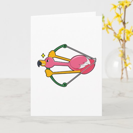 Flamingo as Arrow mit Bow Karte (Gelbe Blume)