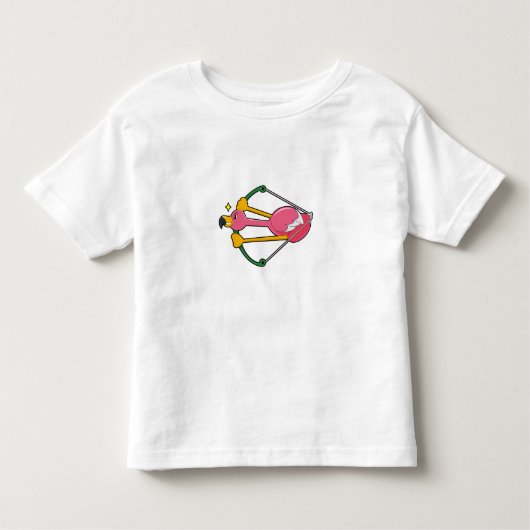 Flamingo as Arrow mit Bow Kleinkind T-shirt (Vorderseite)