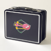 Flamingo as Arrow mit Bow Metall Brotdose (Rückseite)