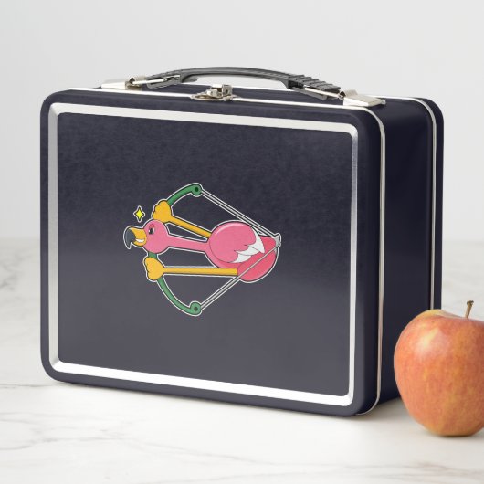 Flamingo as Arrow mit Bow Metall Brotdose (Beispiel)