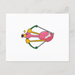 Flamingo as Arrow mit Bow Postkarte