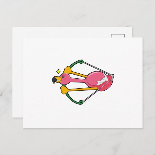 Flamingo as Arrow mit Bow Postkarte (Vorne/Hinten)