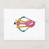 Flamingo as Arrow mit Bow Postkarte (Vorderseite)