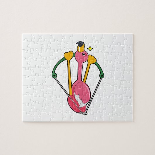 Flamingo as Arrow mit Bow Puzzle (Horizontal)