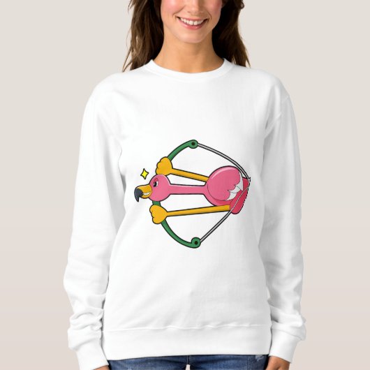 Flamingo as Arrow mit Bow Sweatshirt (Vorderseite)