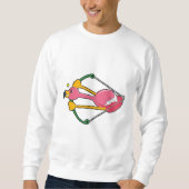 Flamingo as Arrow mit Bow Sweatshirt (Vorderseite)