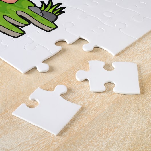 Flamingo as Hiker with Backpack Puzzle (Seite)