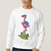 Flamingo as Hiker with Backpack Sweatshirt (Vorderseite)