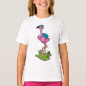 Flamingo as Hiker with Backpack T-Shirt (Vorderseite)
