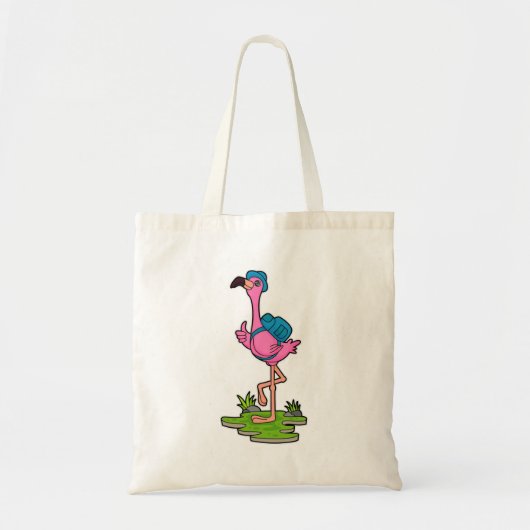 Flamingo as Hiker with Backpack Tragetasche (Vorne)