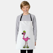 Flamingo as Skater with Roller skates & Helmet Schürze (Getragen)