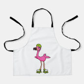 Flamingo as Skater with Roller skates & Helmet Schürze (Vorderseite)