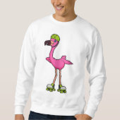 Flamingo as Skater with Roller skates & Helmet Sweatshirt (Vorderseite)