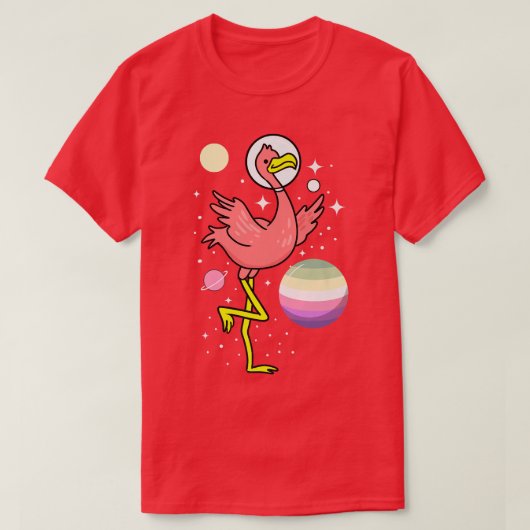 Flamingo Astronaut Genderfae Pride T-Shirt (Design vorne)