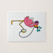 Flamingo at Music with Headphone Puzzle (Horizontal)