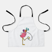 Flamingo at Music with Headphone Schürze (Vorderseite)