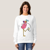 Flamingo at Music with Headphone Sweatshirt (Vorne ganz)