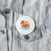 Flamingo at Swimming with Lifebuoy Button (Beispiel)