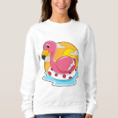 Flamingo at Swimming with Lifebuoy Sweatshirt (Vorderseite)