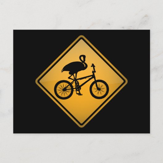 Flamingo auf dem Fahrrad Postkarte (Vorderseite)