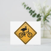 Flamingo auf dem Fahrrad Postkarte (Stehend Vorderseite)